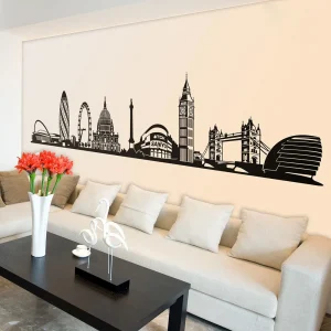 Large Skyline Of London United Kingdom City Wall Decal Living Room Sofa Urban Skrimes Wall Sticker Playroom Home Decor