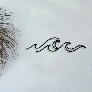 Metal Wall Art Wave, Modern Minimalist Indoor Outdoor Decor, Rust-Proof Abstract Iron Sculpture Wall Hanging Gift