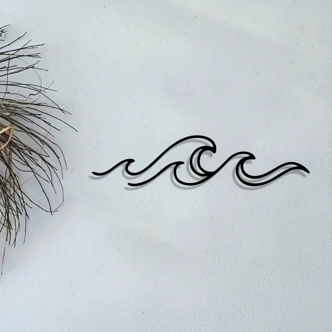 Metal Wall Art Wave, Modern Minimalist Indoor Outdoor Decor, Rust-Proof Abstract Iron Sculpture Wall Hanging Gift