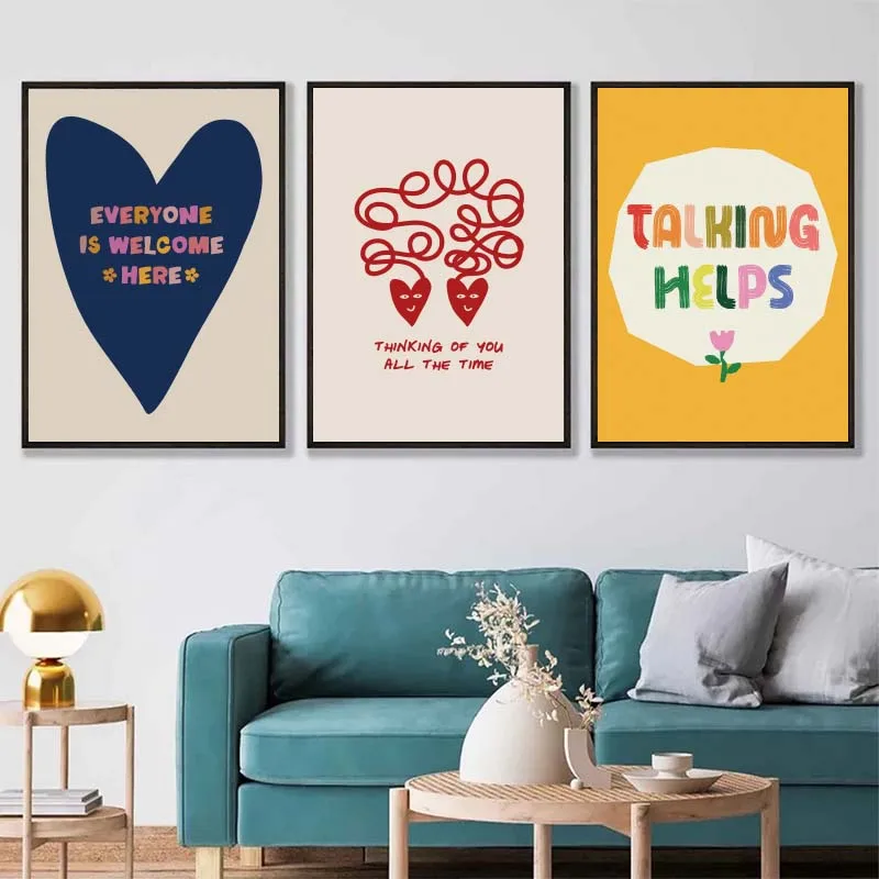 Be Kind to your mind Mental Health Psychology Wall Art Canvas Posters Quotes Prints Wall Picture for Therapy Office Decor - Image 3